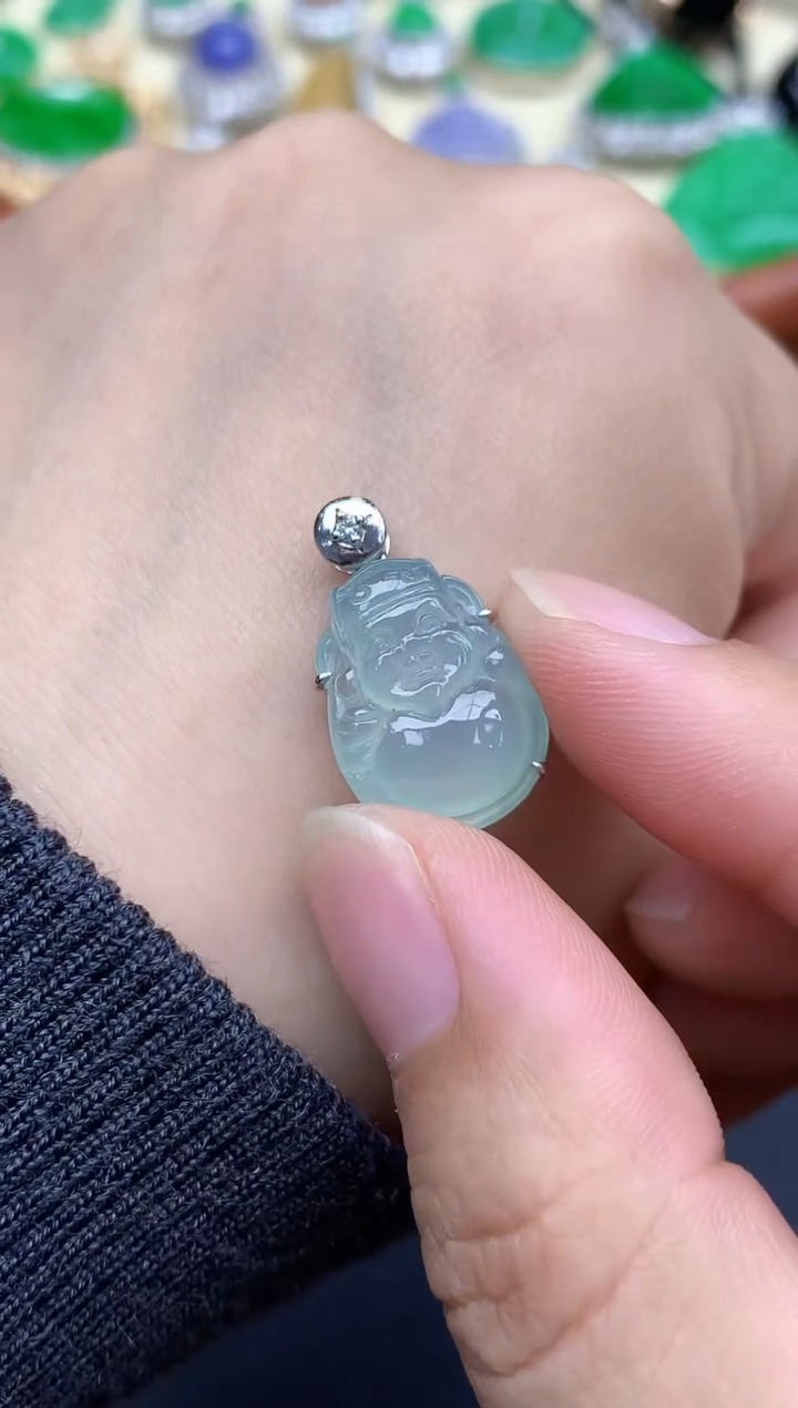 颈饰18K金镶嵌翡翠96-中国好珍宝