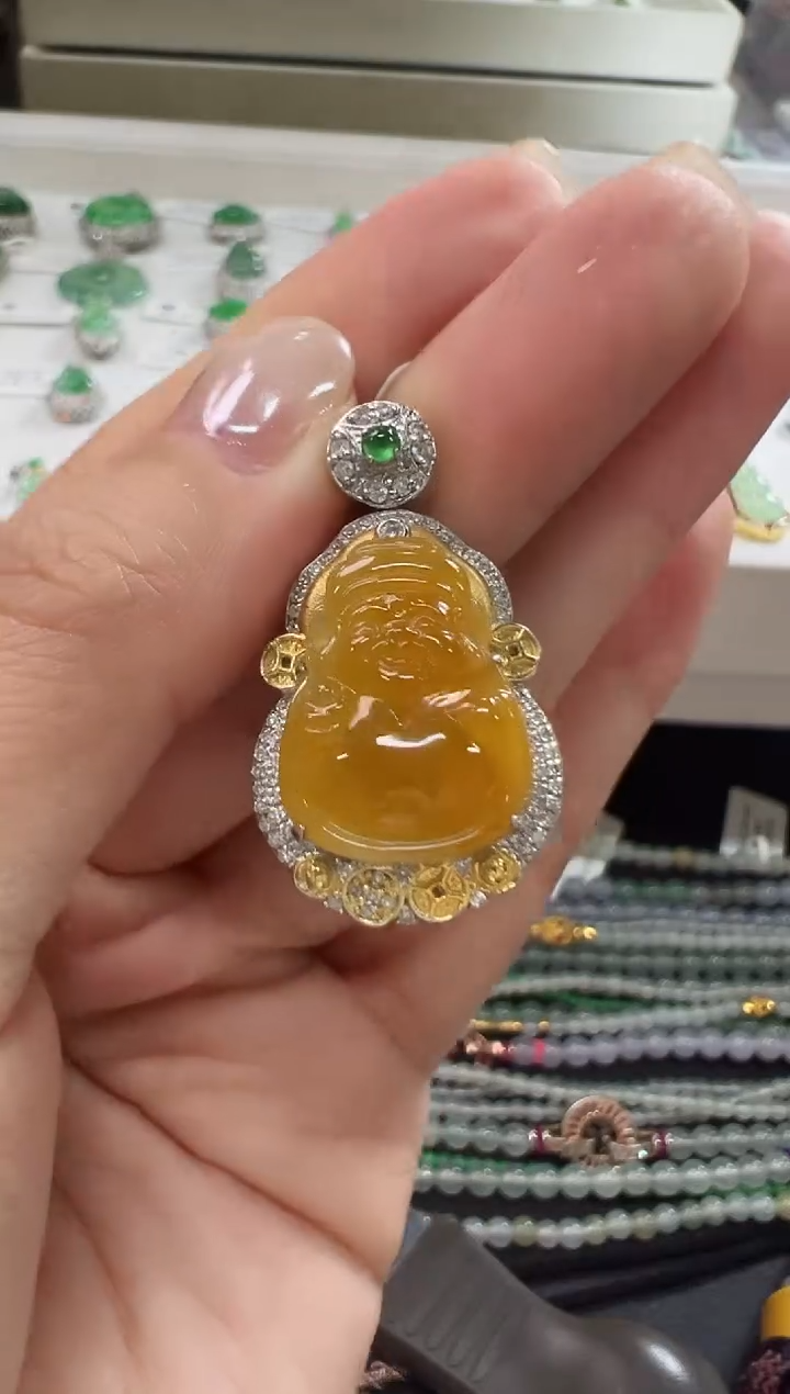 颈饰18K金镶嵌翡翠KYZ1129-011