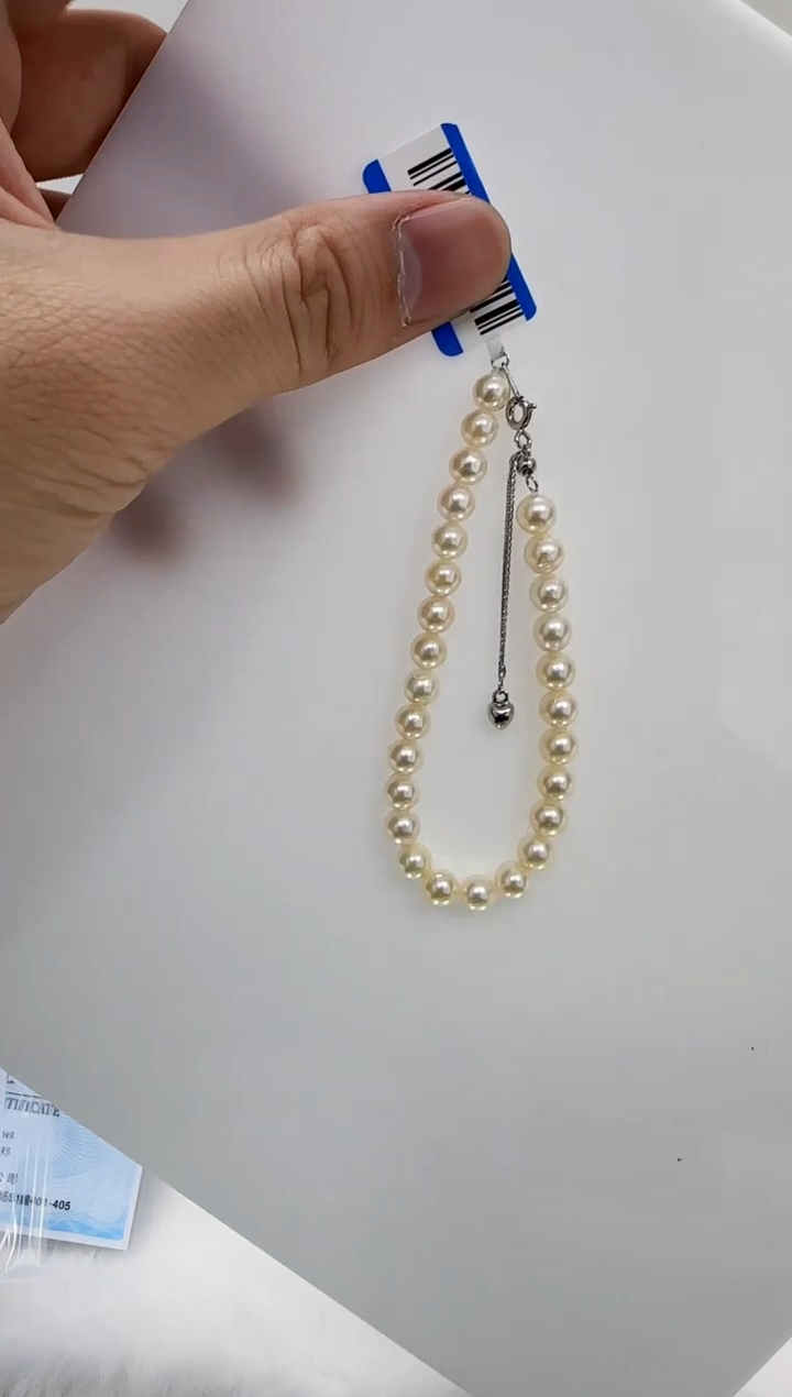 【闪购商品】海水珍珠DA银S925镶嵌t847 羽皇金手链6