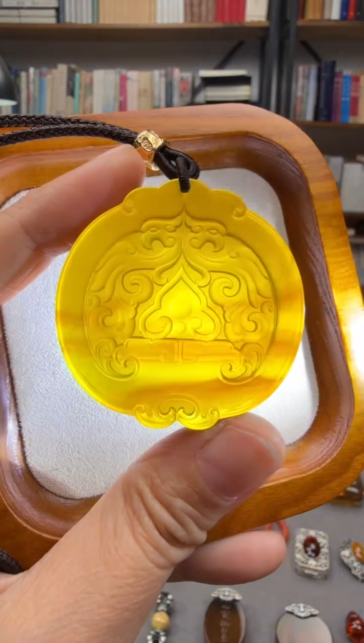 【闪购商品】琥珀颈饰未镶嵌仿古凤凰吊坠