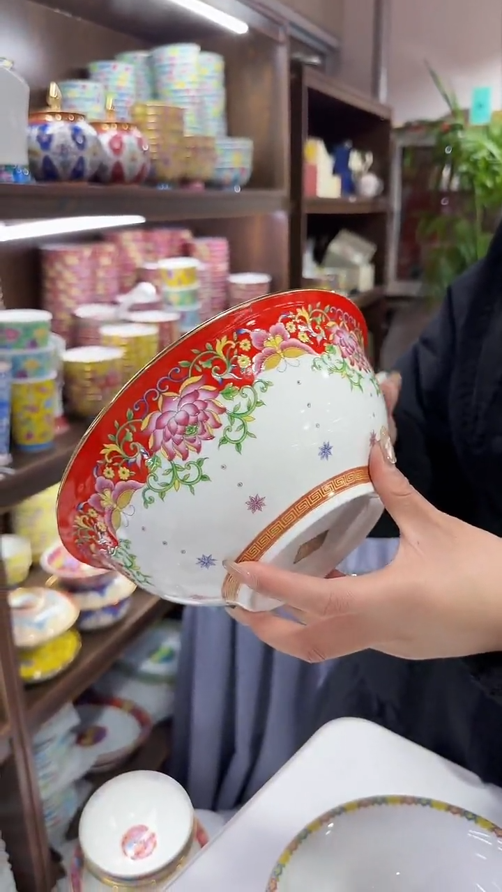 【闪购商品】瓷片9英寸汤碗1个景德镇陶瓷【秦坊】