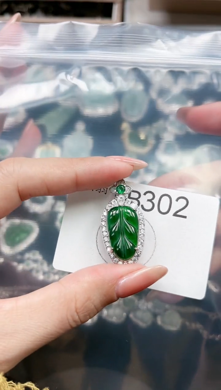 【闪购商品】翡翠颈饰未镶嵌赠皮绳302