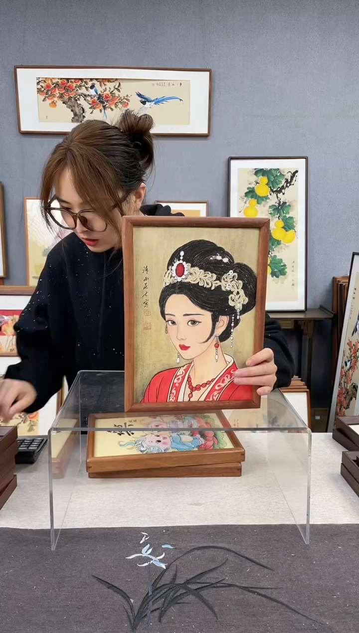 【闪购商品】国画A4-23*32摆台手绘作品-