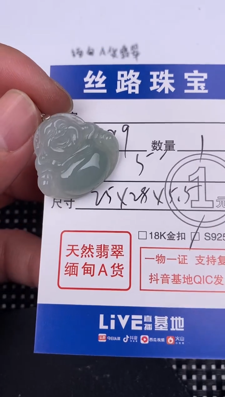 【闪购商品】翡翠颈饰银S925镶嵌挂件