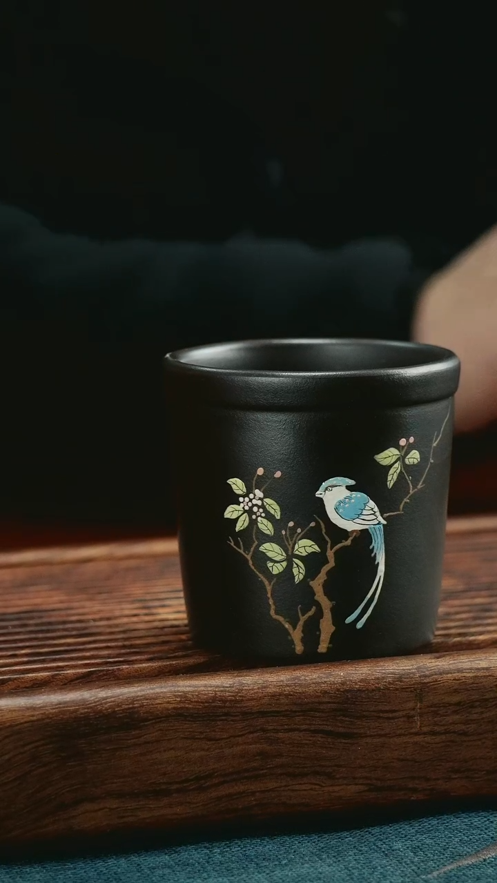 【闪购商品】紫砂茶杯紫砂主人杯石黄鸟