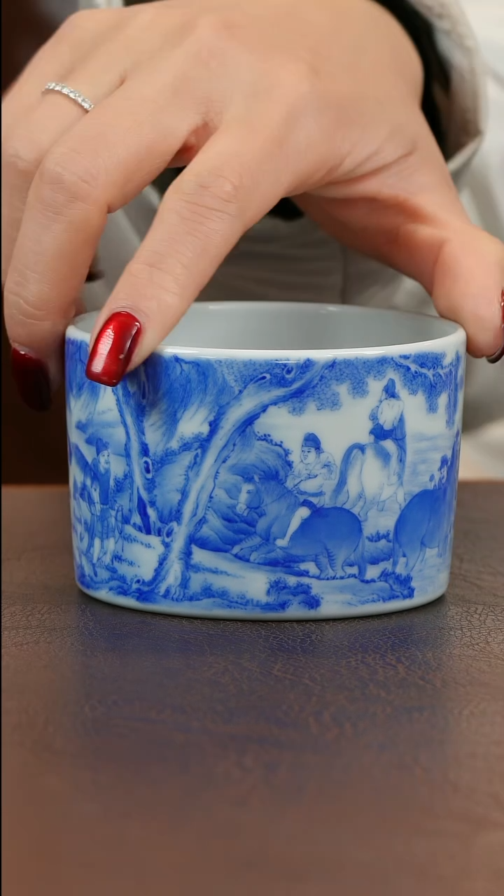 【闪购商品】微瑕青山赋浴马图主人杯陶瓷