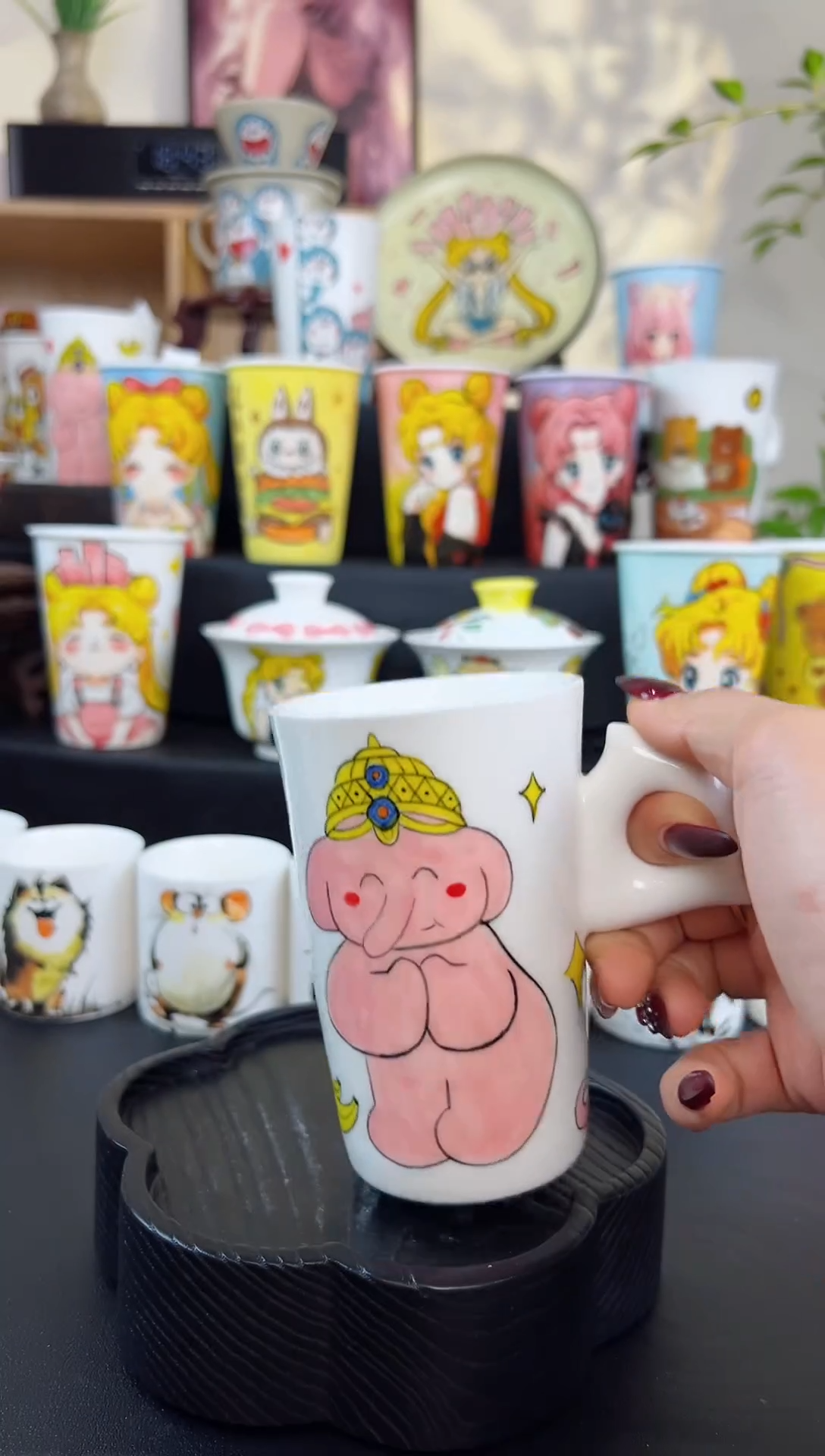 【闪购商品】摆件笙笙漫 手工手绘陶瓷杯杯