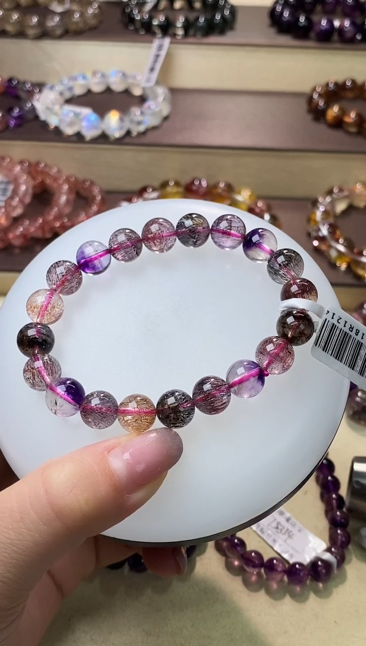 【闪购商品】水晶手链未镶嵌黑加仑超七9m+