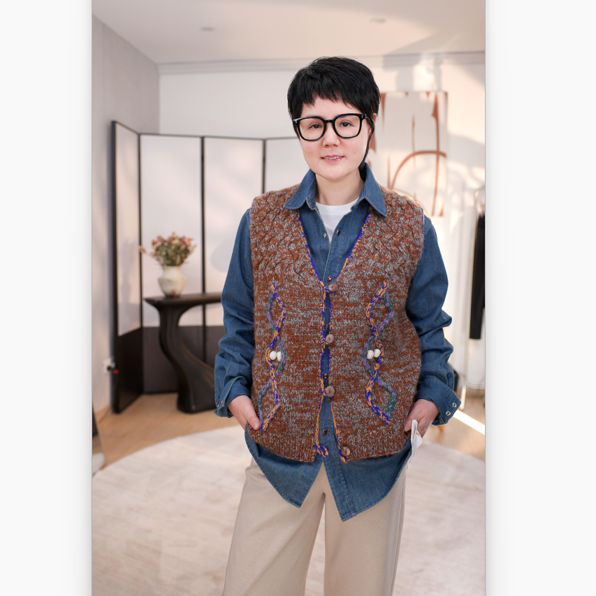 【子溪说衣】手钩提花针织马甲DGPP-zz1062