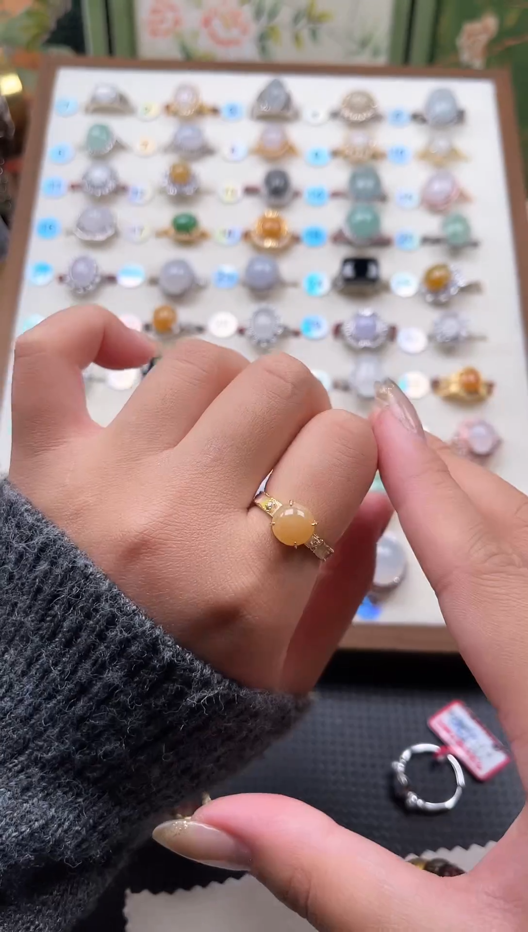 【闪购商品】翡翠戒指银S925镶嵌天然A货翡翠戒指