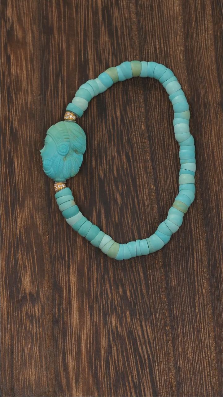 【闪购商品】绿松石手链18K金镶嵌1