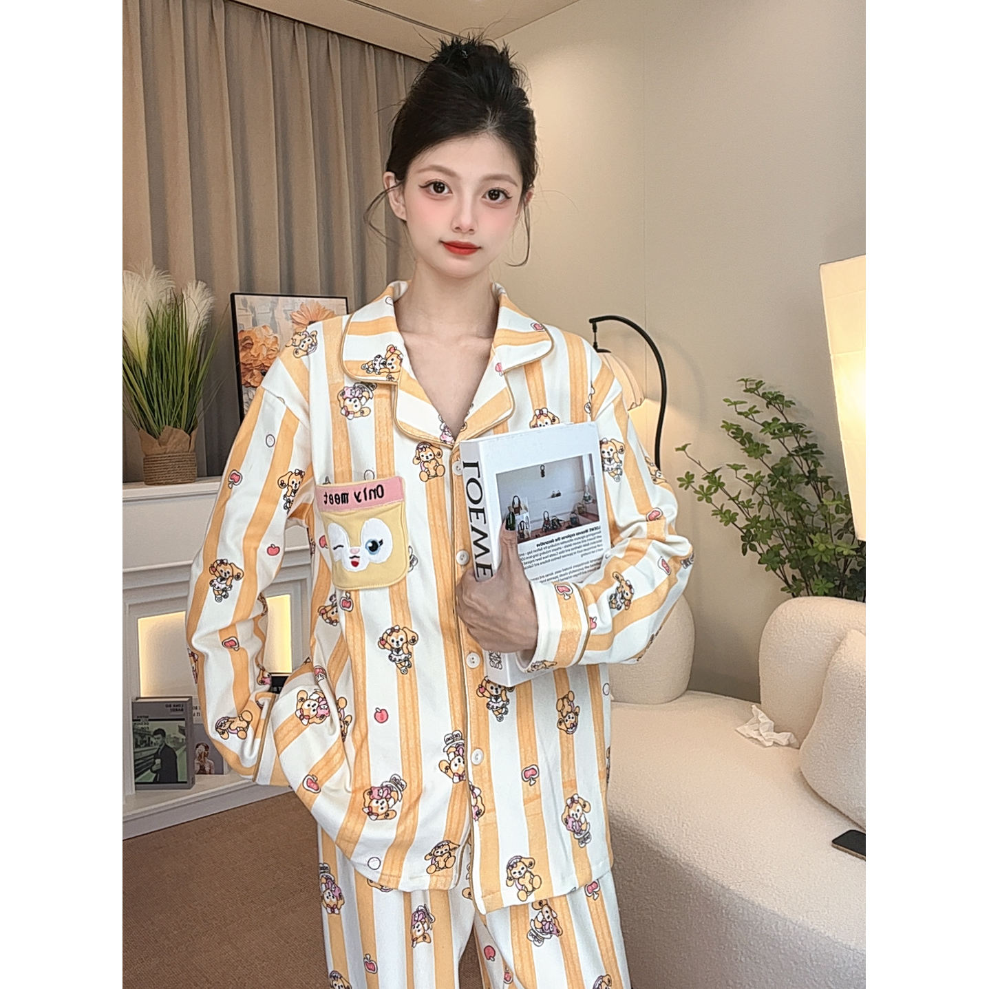 【公主饼饼】德绒2025新款睡衣女秋冬季长袖保暖开衫卡通可爱家居服