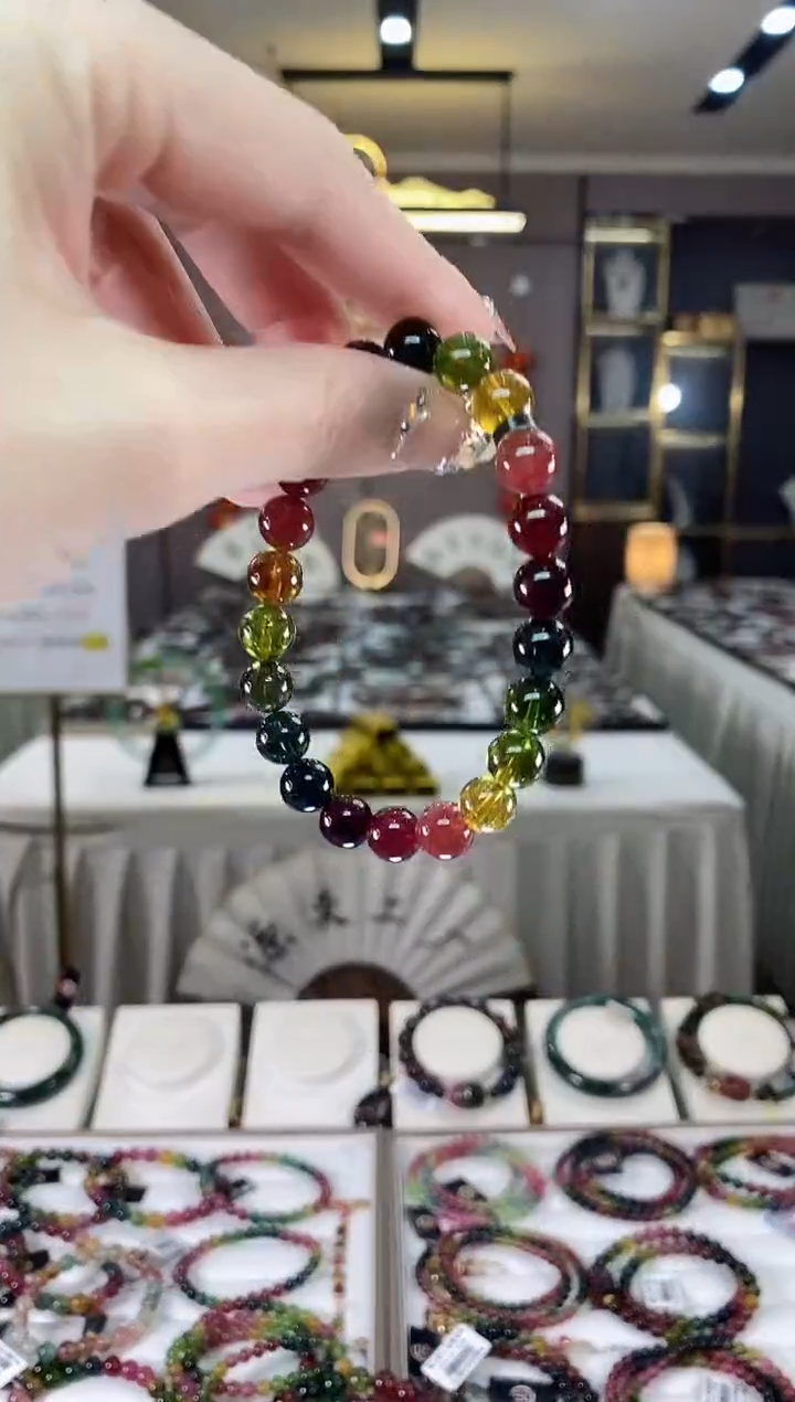 【闪购商品】碧玺单圈手串8mm+未镶嵌一物一证dan