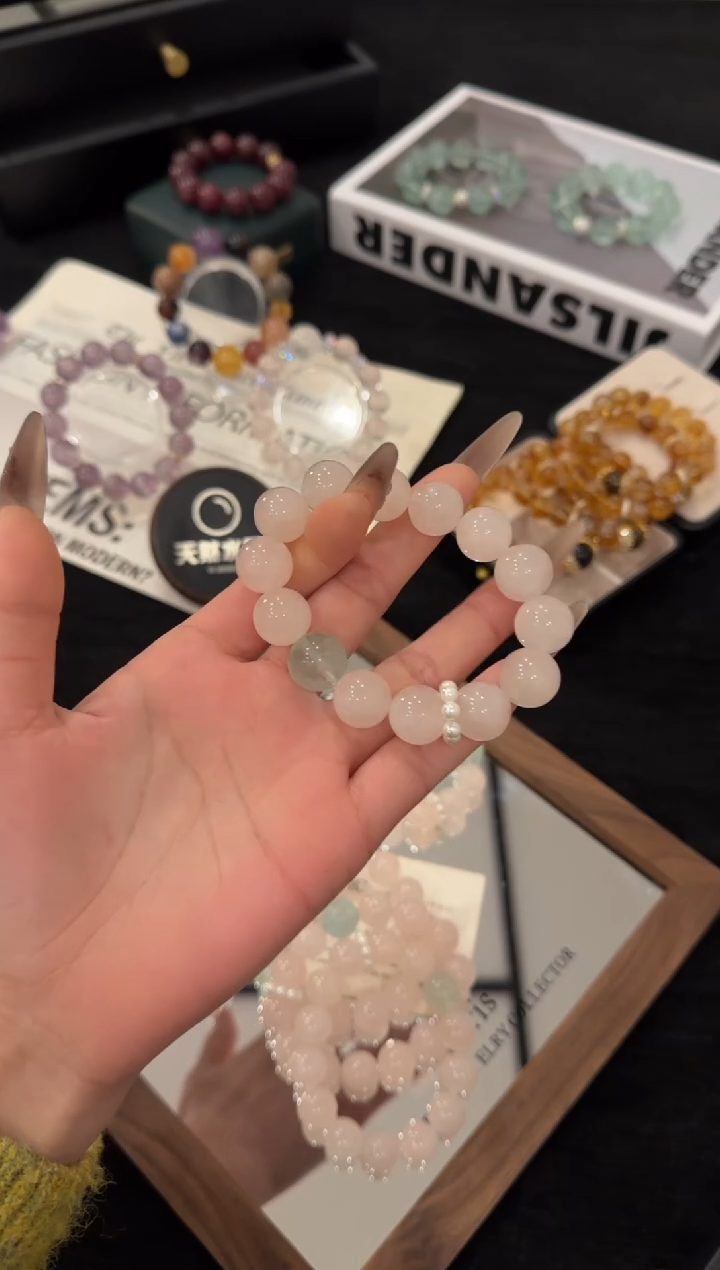 未镶嵌手链水晶粉水晶x3541