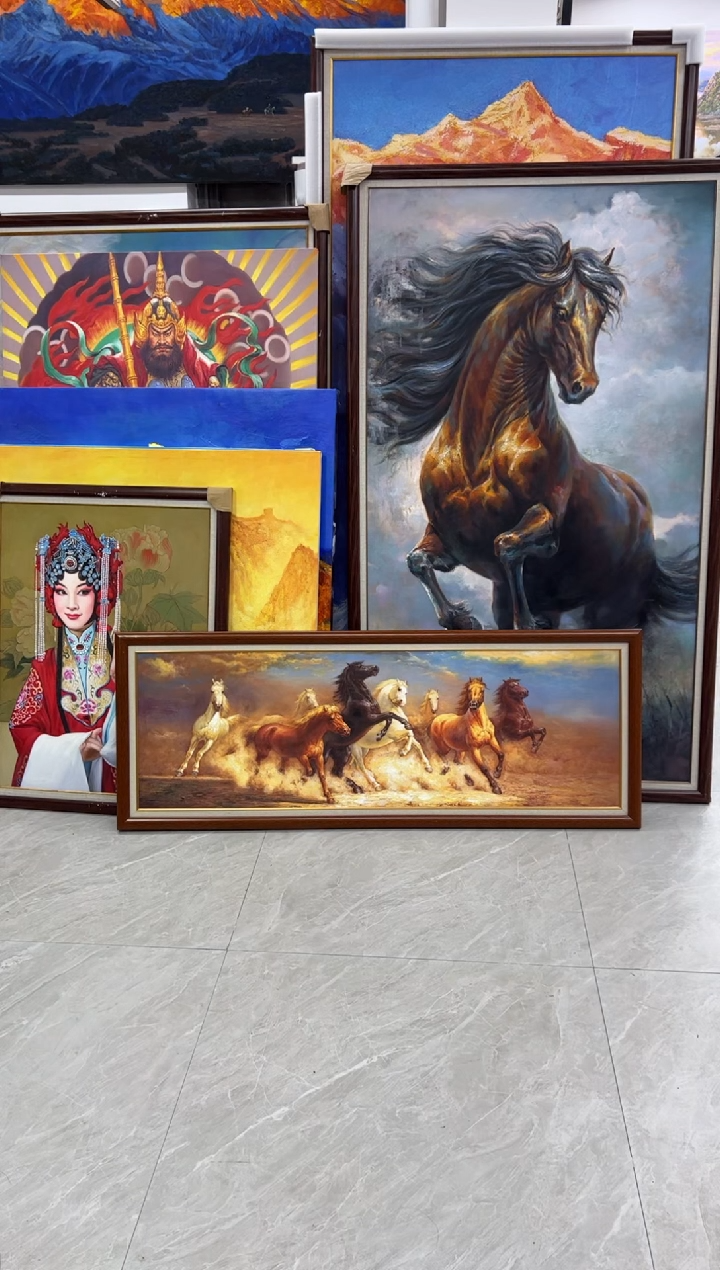 【闪购商品】书法定制 八骏图100*230画芯