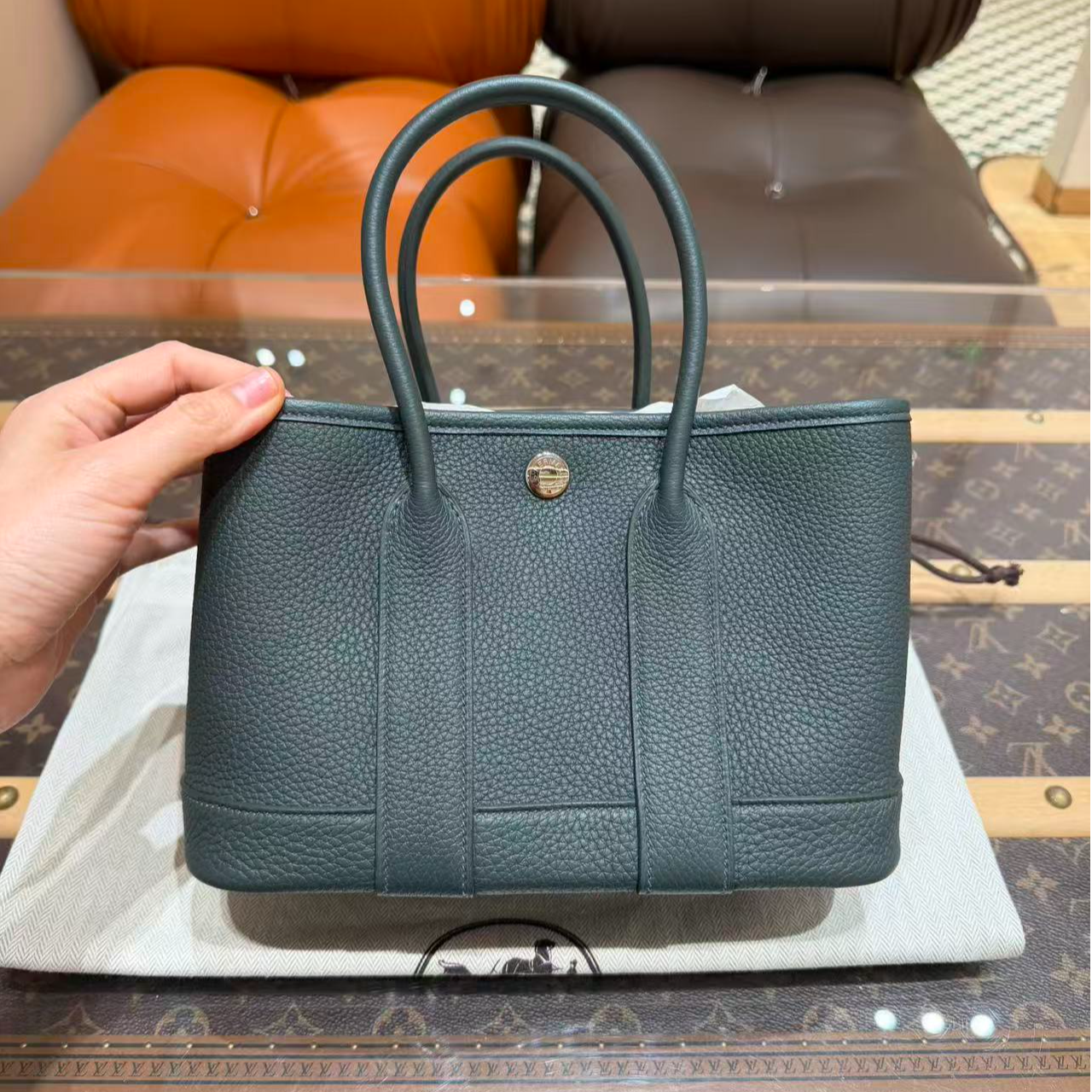 未使用 Hermes/爱马仕 沼泽绿银扣 Togo皮 K刻 25年10月票！