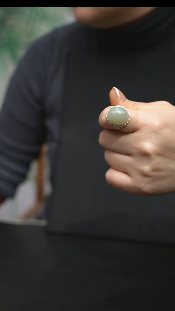 银S925镶嵌戒指和田玉?*棠银S925镶嵌 戒指 和田玉 ?*棠