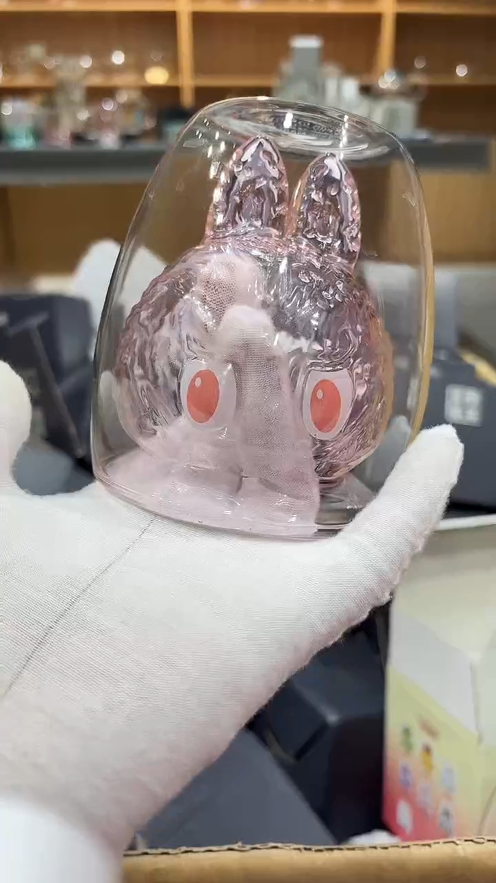 粉色拉布布双层杯简装发货