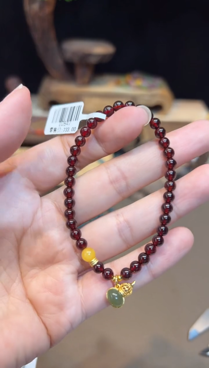 【闪购商品】石榴石手链未镶嵌手饰@@D2847