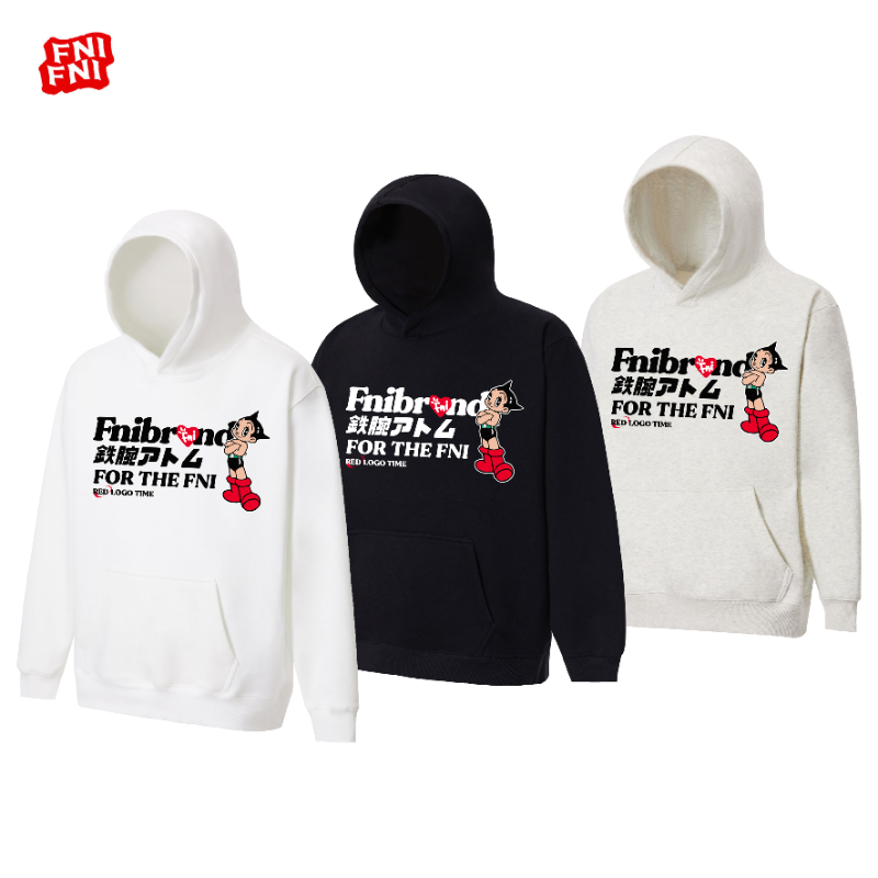 FNI红标（铁拳小子）美式boxy重磅连帽卫衣男女款长袖秋冬加绒胶浆