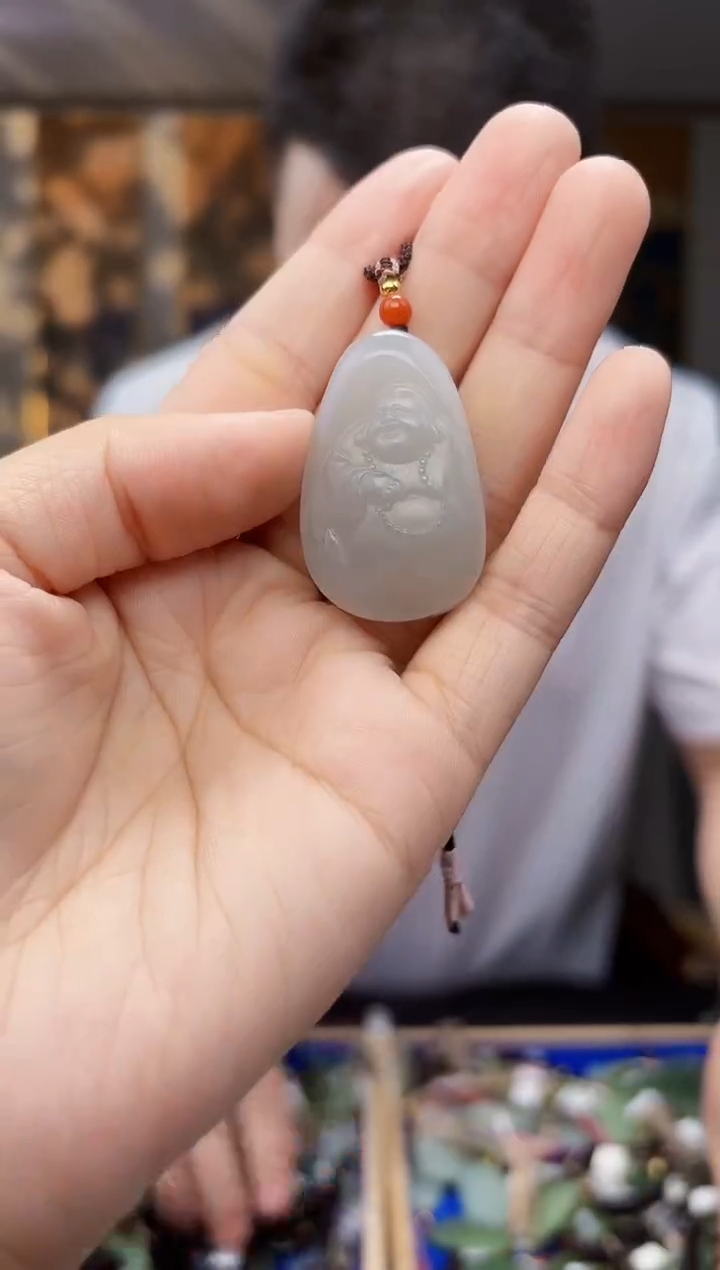 和田玉未镶嵌挂件拍一发一