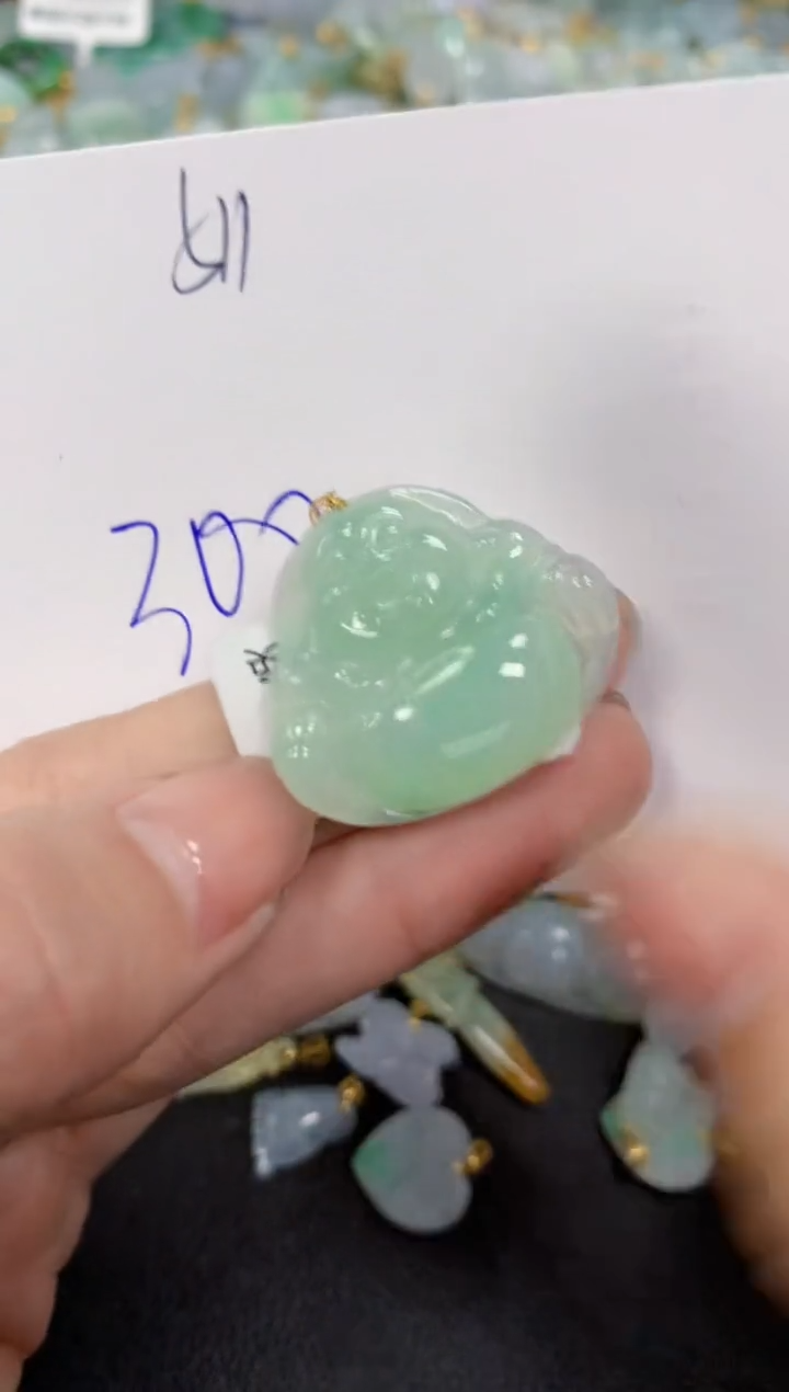 【闪购商品】翡翠颈饰18K金镶嵌 天然翡翠A货