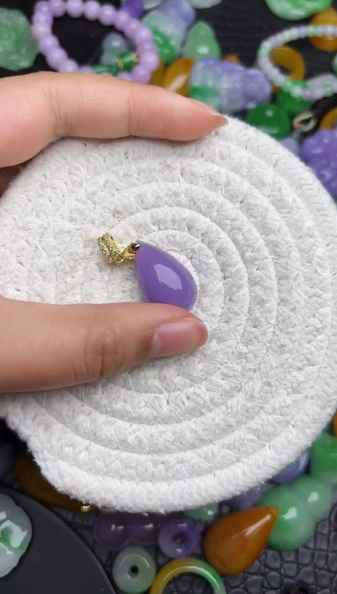 颈饰未镶嵌翡翠缅甸翡翠吊坠