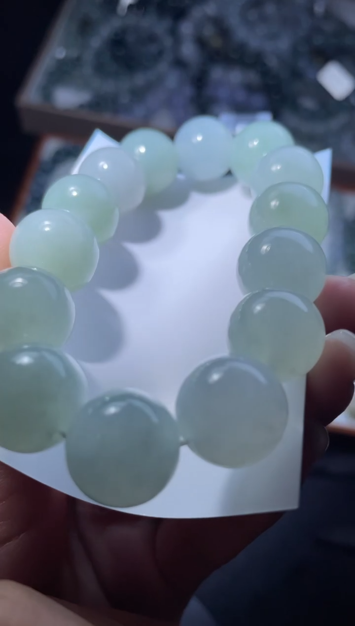 【闪购商品】定制翡翠未镶嵌天然缅甸A货翡翠手串72尺寸15左右