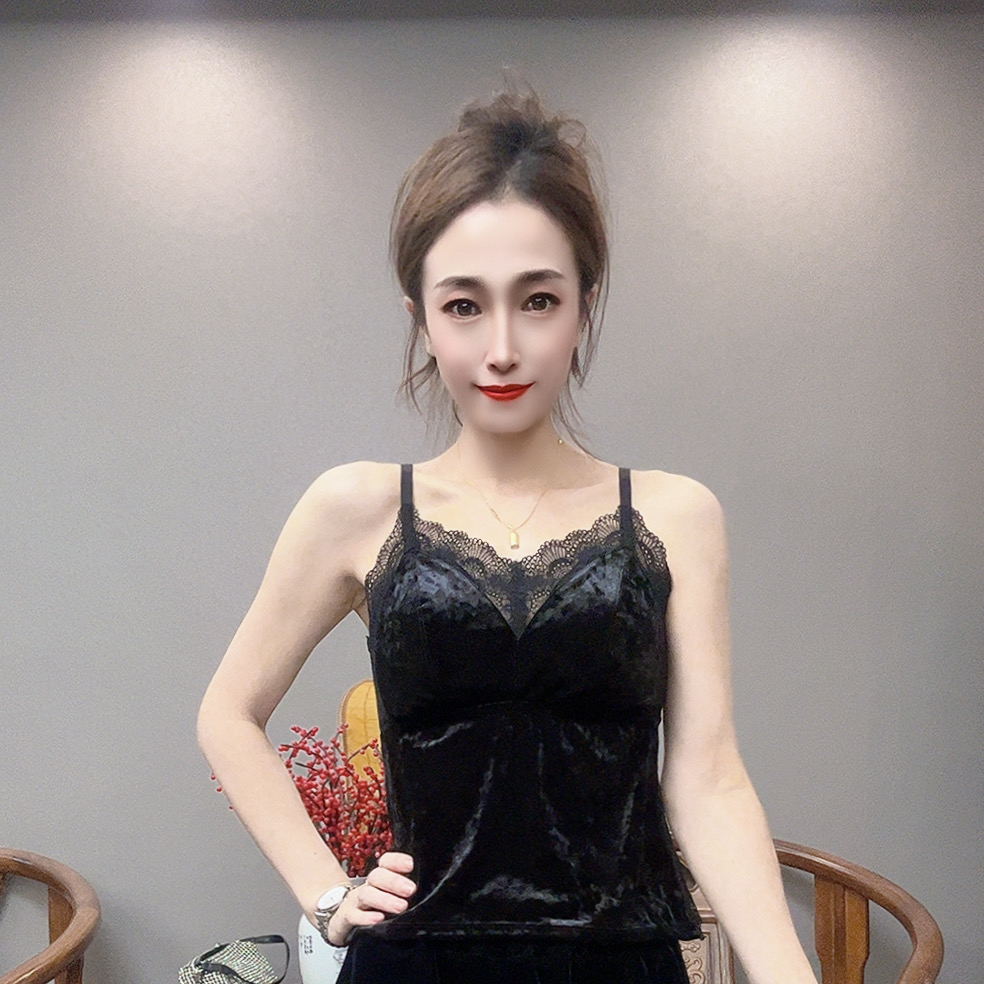 【峰姐甄选】钻石绒三色吊带美背20569【TT】