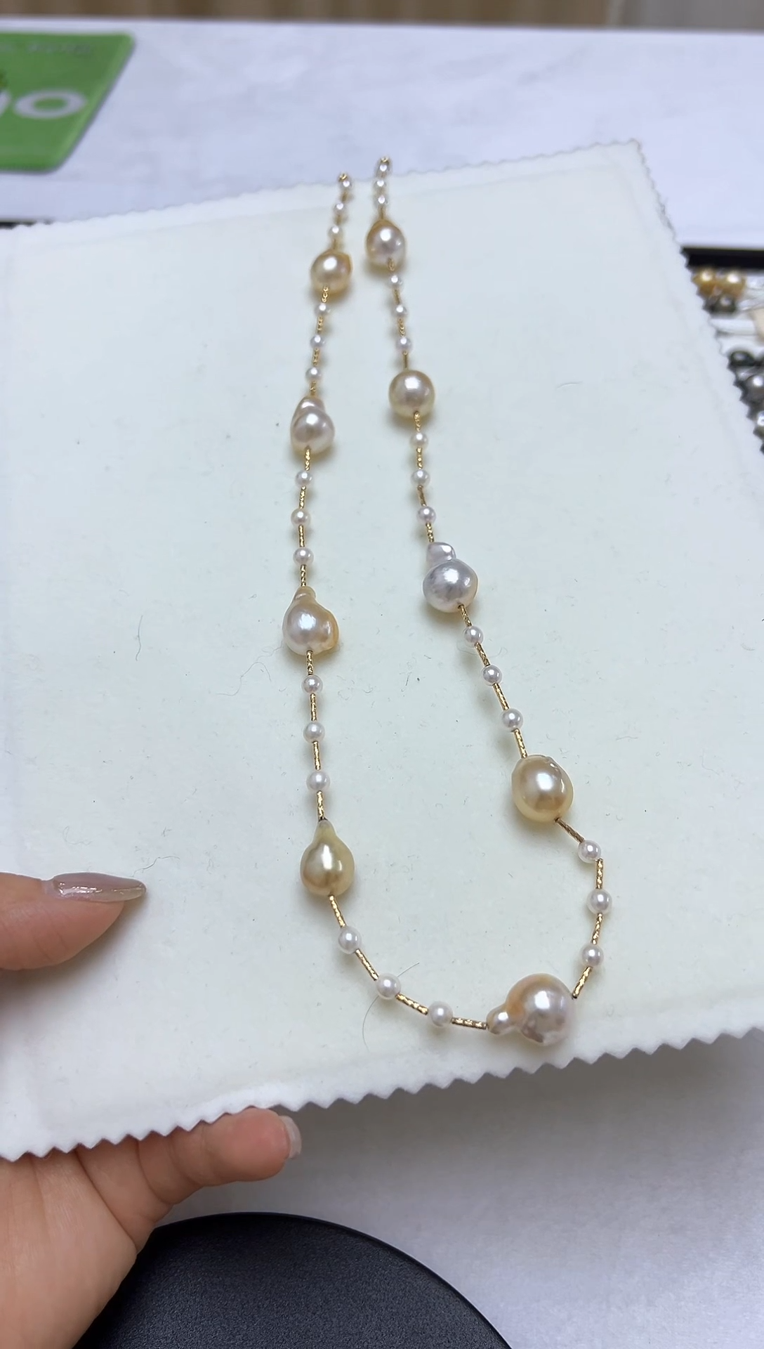 【闪购商品】海水珍珠颈饰18K金镶嵌澳白巴洛克