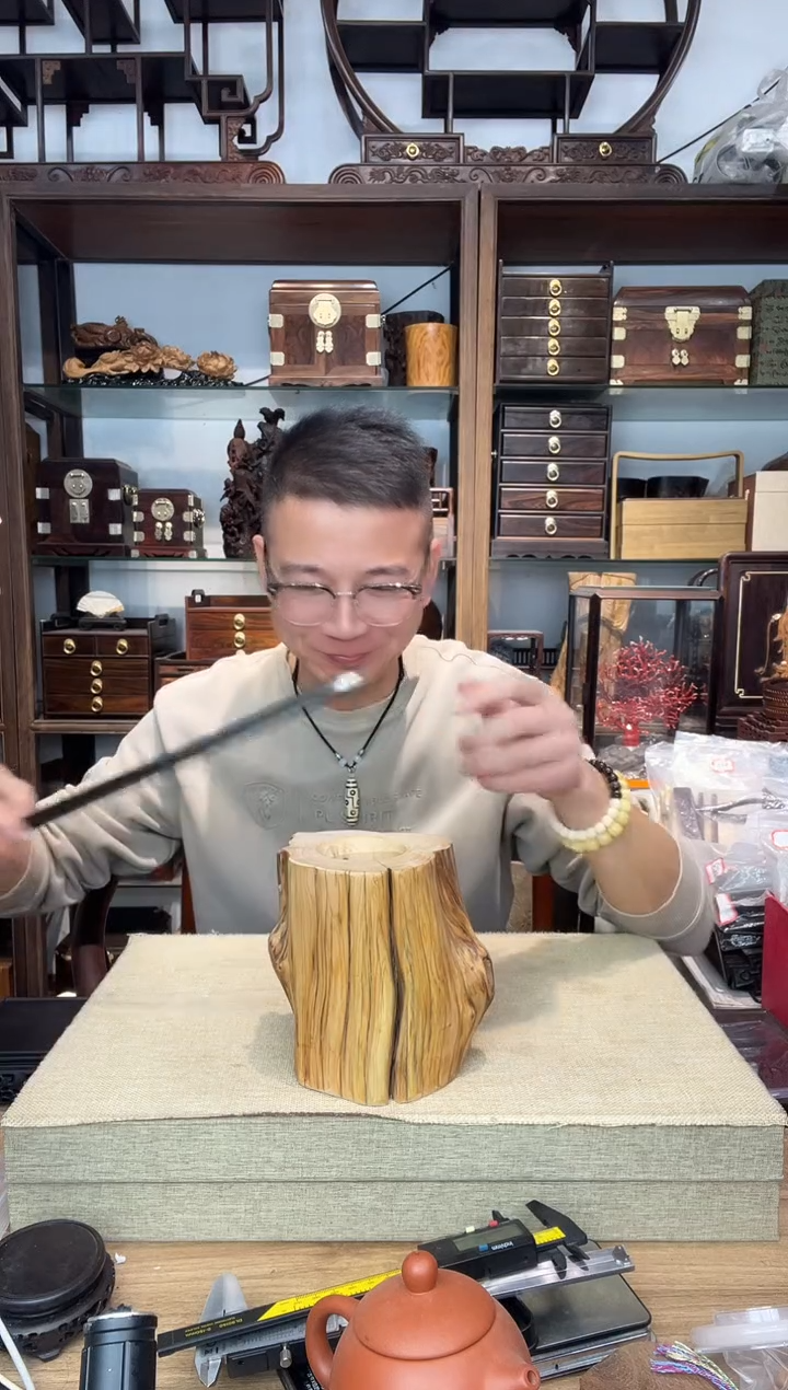 乌木类书架117崖柏整木大号笔筒