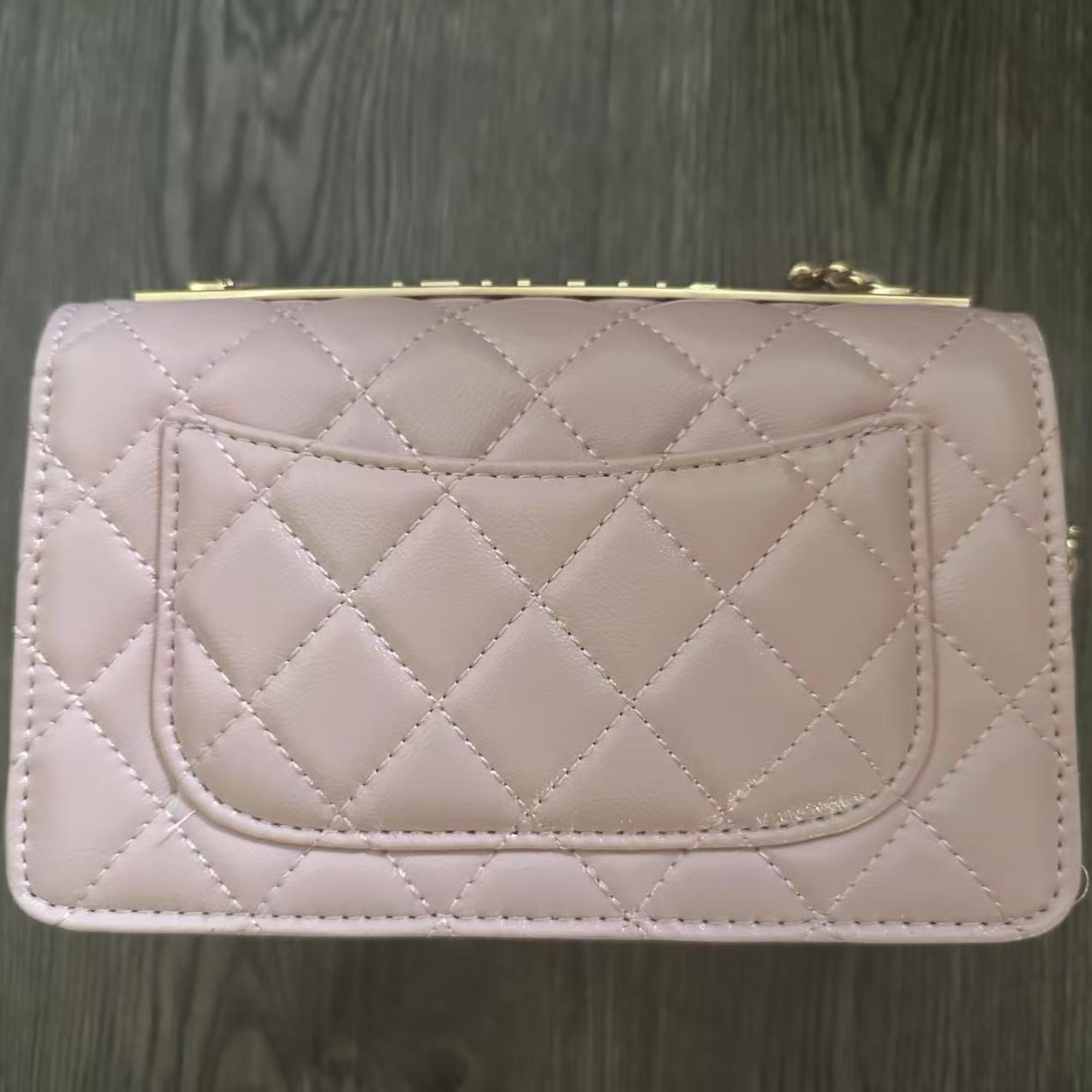 2025新款真皮女包晚宴链条粉色6836