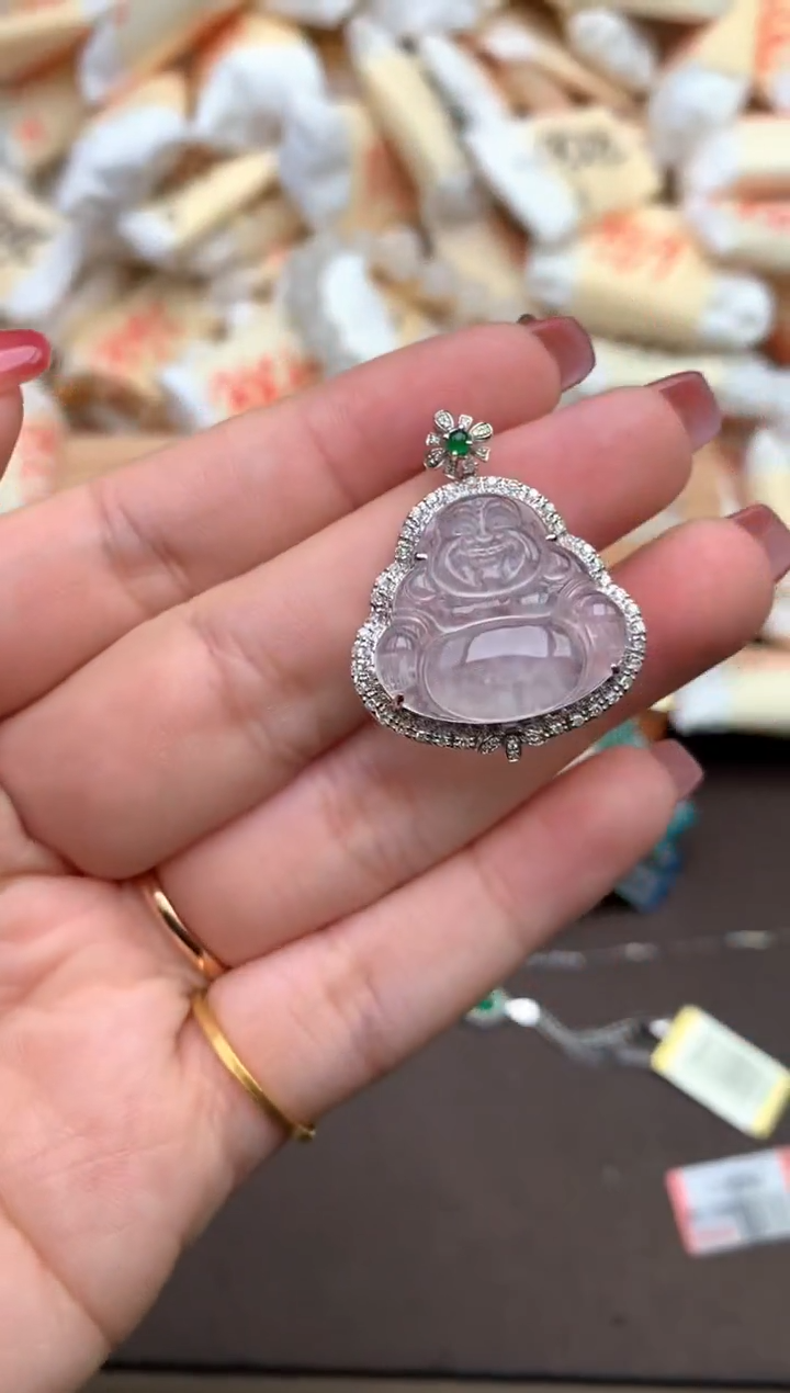 【闪购商品】翡翠18K金镶嵌挂件—