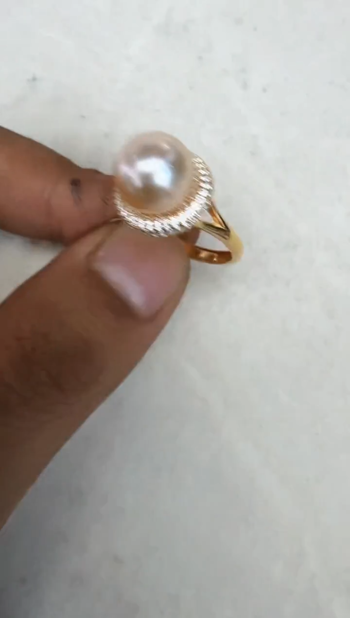 海水珍珠银S925镶嵌戒指戒指