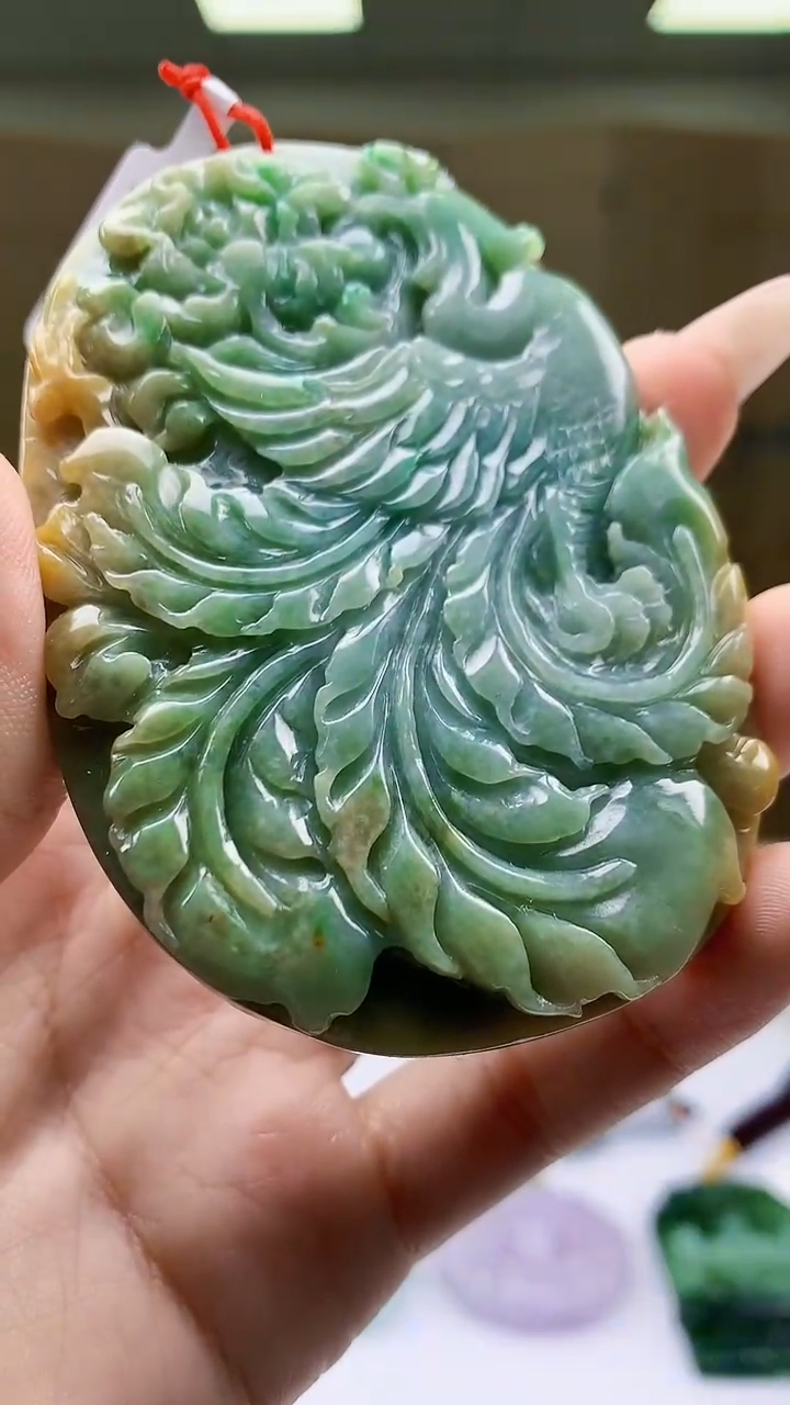 【闪购商品】定制翡翠未镶嵌4812ty-毛货挂件34