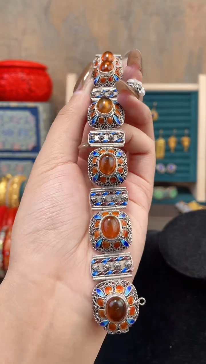 【闪购商品】非遗绝技花丝镶嵌镯子