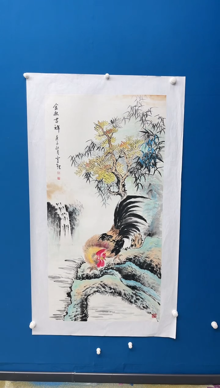 【闪购商品】国画张-金色华章原作山水/无框/W带画册