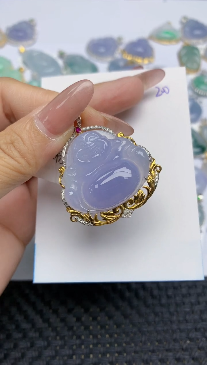 【闪购商品】翡翠颈饰18K金镶嵌天然A货翡翠 200