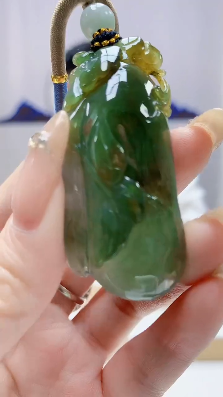 未镶嵌定制翡翠4917DD-毛货挂件33