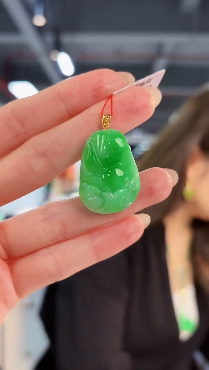 【闪购商品】翡翠颈饰18K金镶嵌缅料A货/支持复检/一件