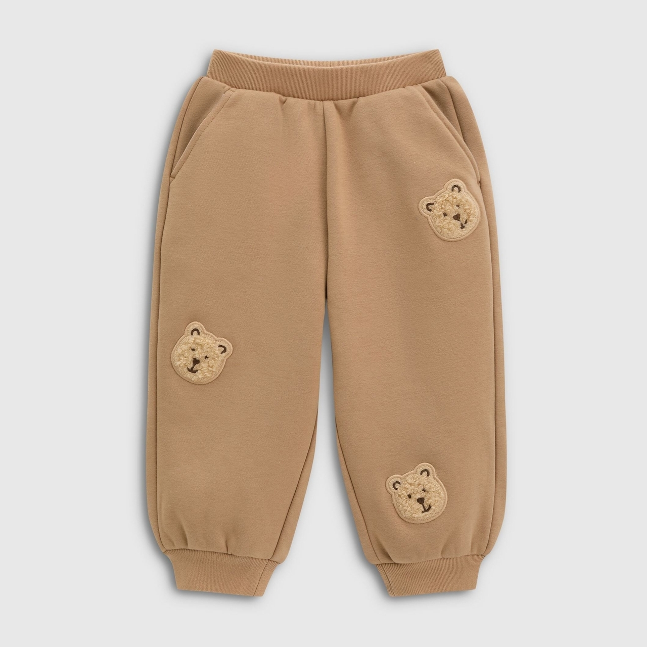 Gap男幼童2025冬季新款立体装饰加绒松紧腰束口长裤儿童装829333