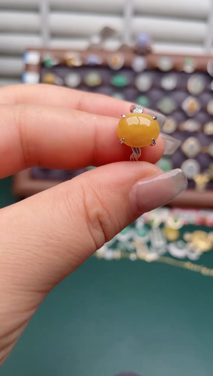 银S925镶嵌戒指翡翠.