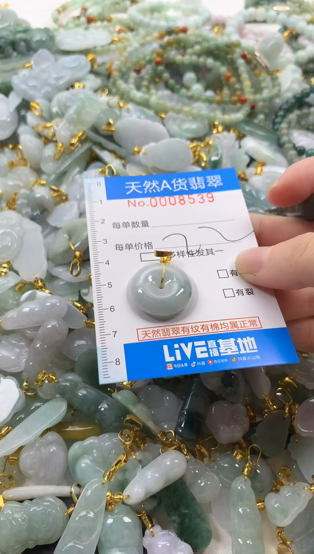 颈饰未镶嵌翡翠净货挂件-8539