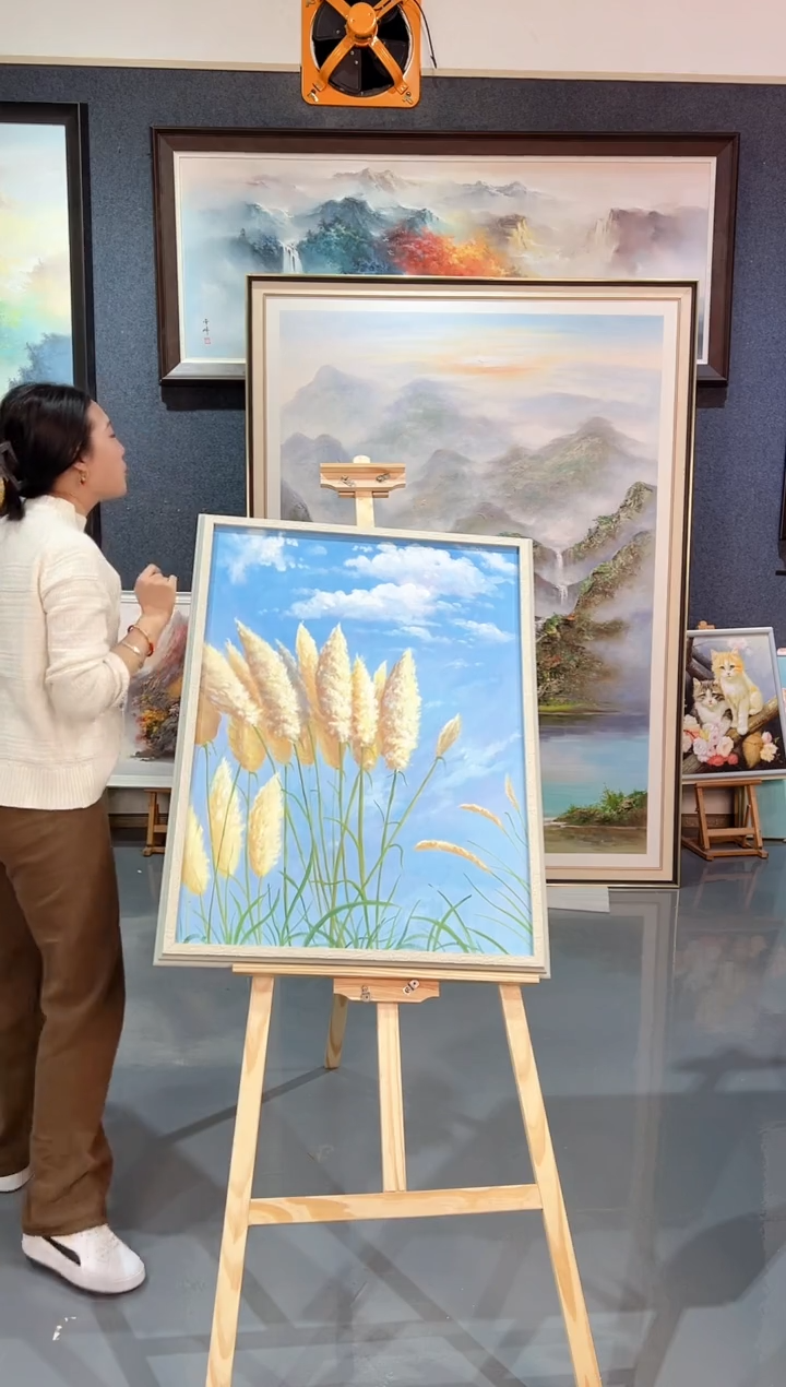 【闪购商品】油画110号 60*80 芦苇-手绘油画