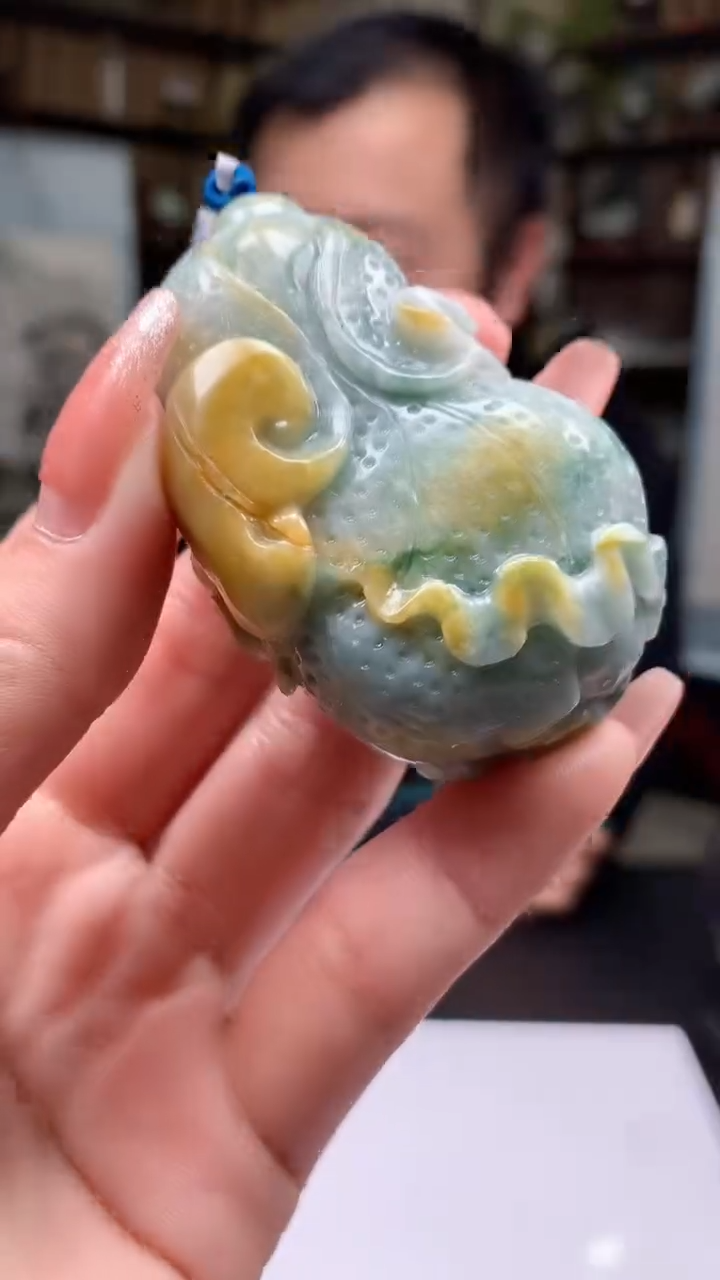 【闪购商品】定制翡翠未镶嵌1076ry-毛货挂件15