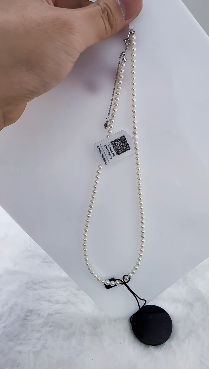 未镶嵌淡水珍珠DA淡水珍珠项链带吉尔德大证4-5  ss145