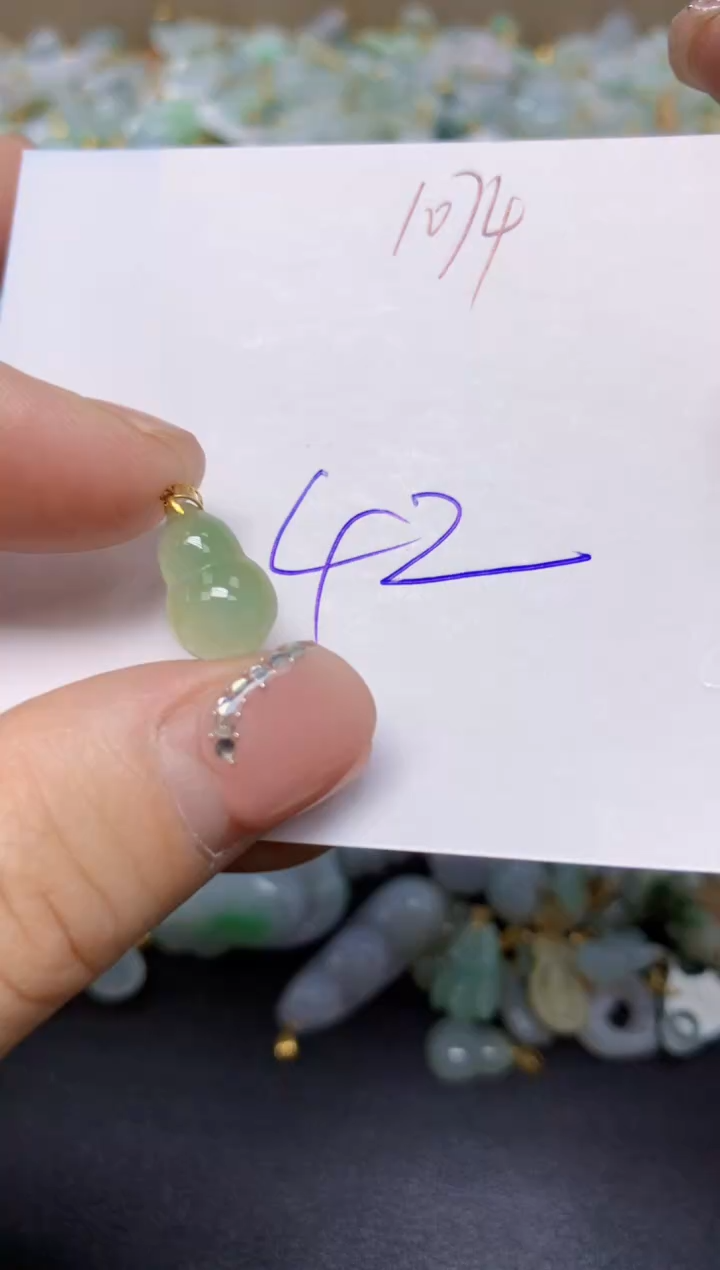 【闪购商品】翡翠挂件18K金镶嵌 天然翡翠A货