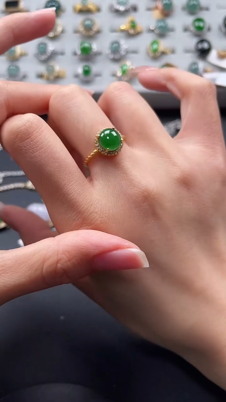 【闪购商品】翡翠戒指银S925镶嵌56655464