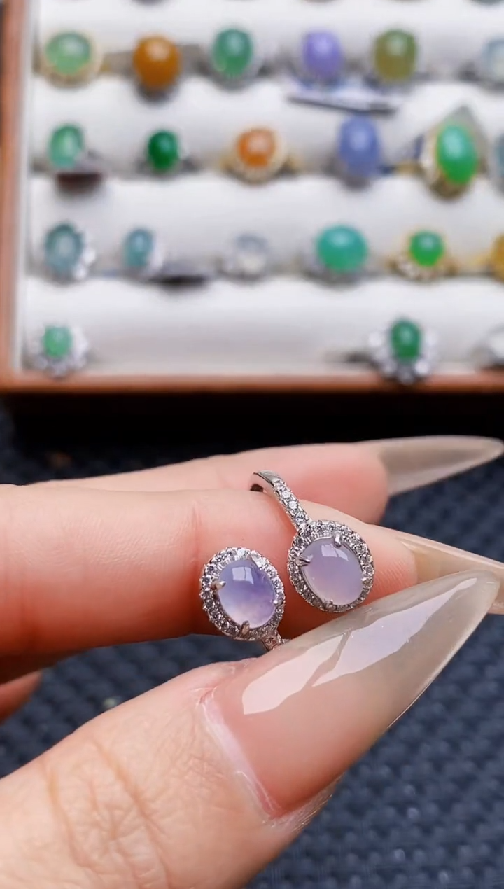 银S925镶嵌戒指翡翠3628