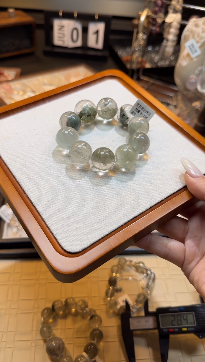 烟晶手链银S925镶嵌 天然水晶 多样性发货其一